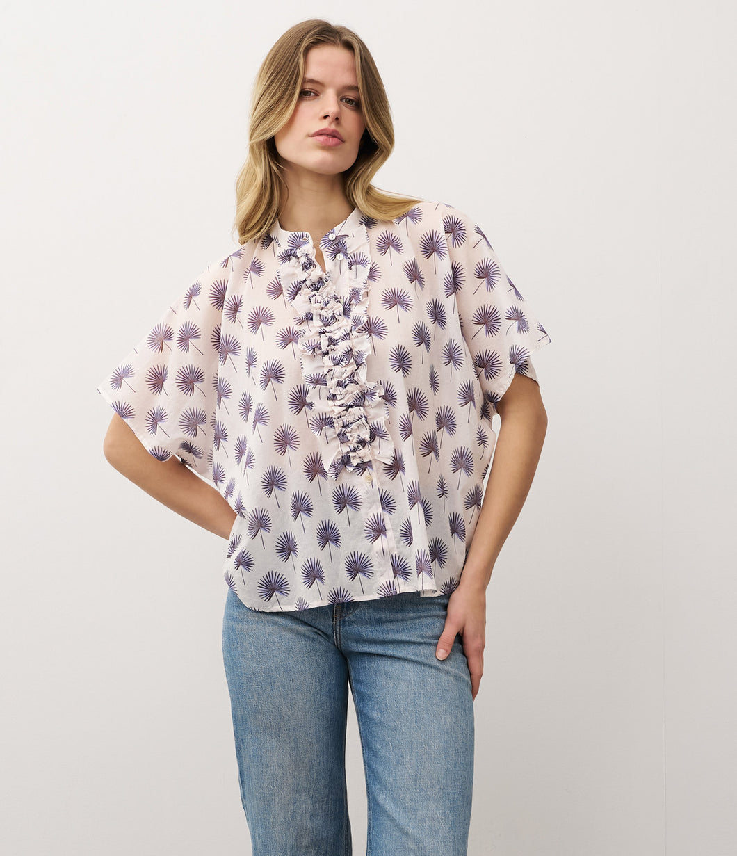 0039Italy Baumwoll Batist Bluse Daisy