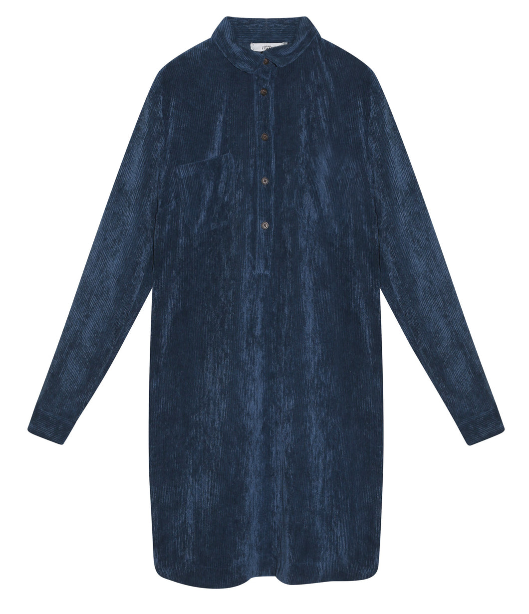 0039Italy Corduroy shirt dress Marisa