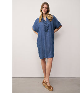 0039Italy Denim Lyocell-Leinen Kleid Daisy