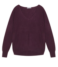 Load the image into the gallery viewer, Esisto summer cashmere jumper V-neck long sleeve
