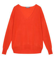 Load the image into the gallery viewer, Esisto summer cashmere jumper V-neck long sleeve
