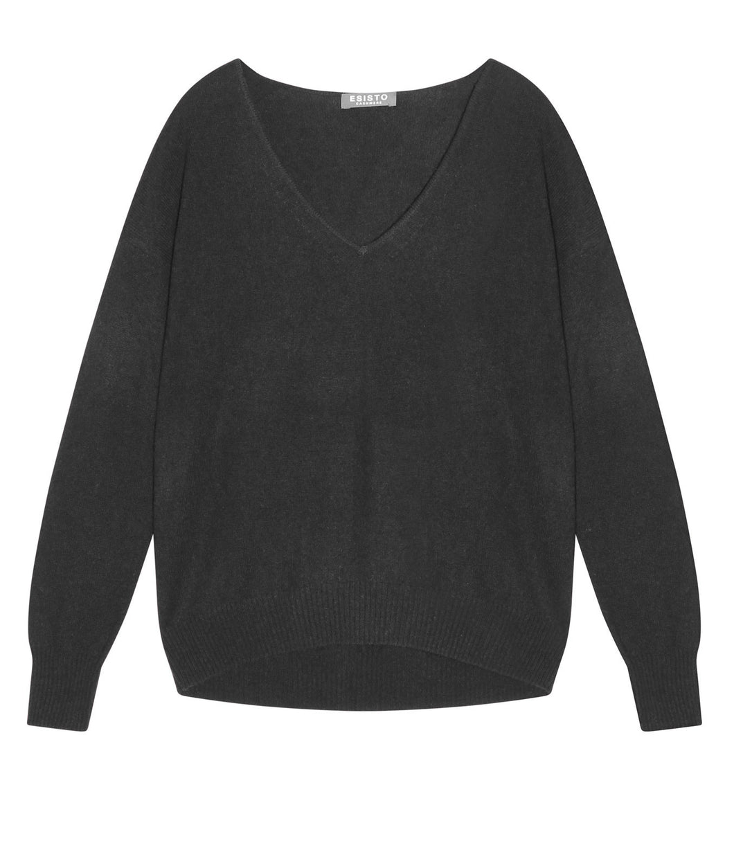 Esisto summer cashmere jumper V-neck long sleeve