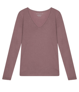 Majestic Filatures Cotton Cashmere Shirt V-Neck Long Sleeve